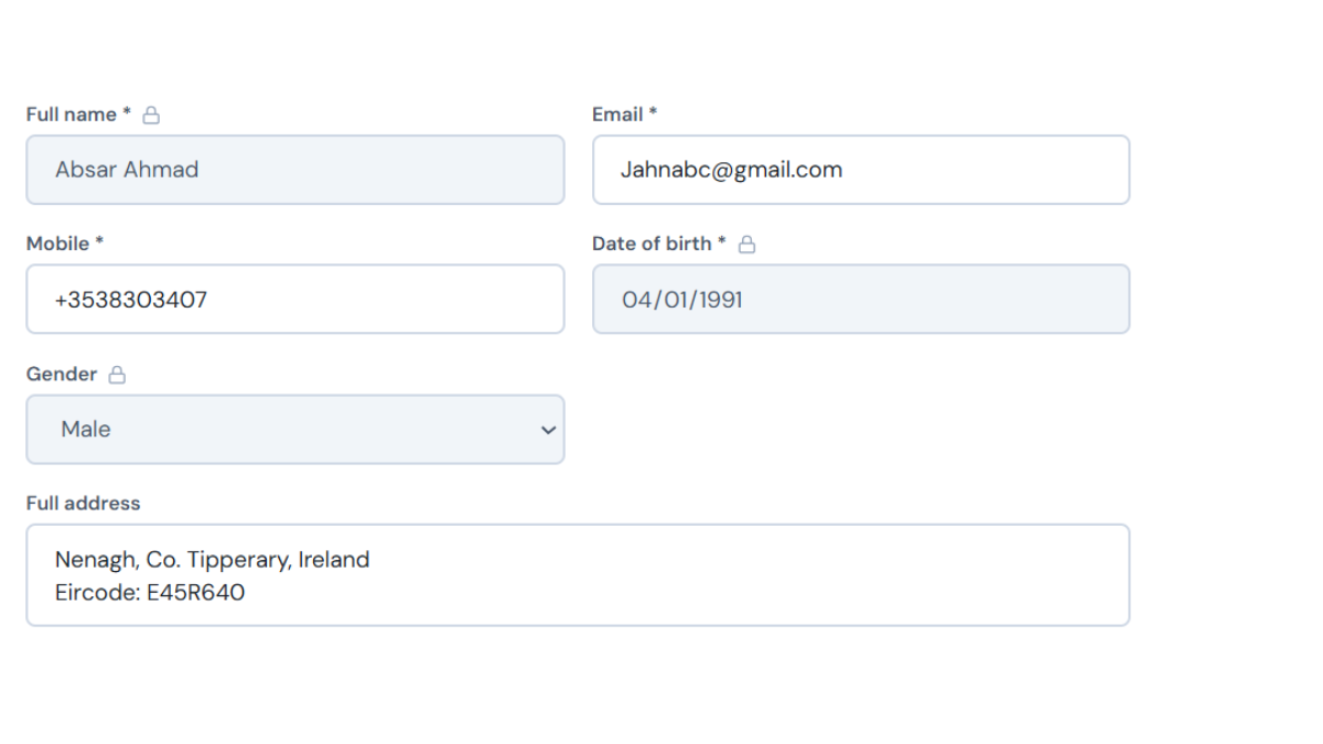 enter patient details