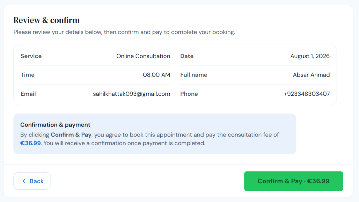 review and confirm